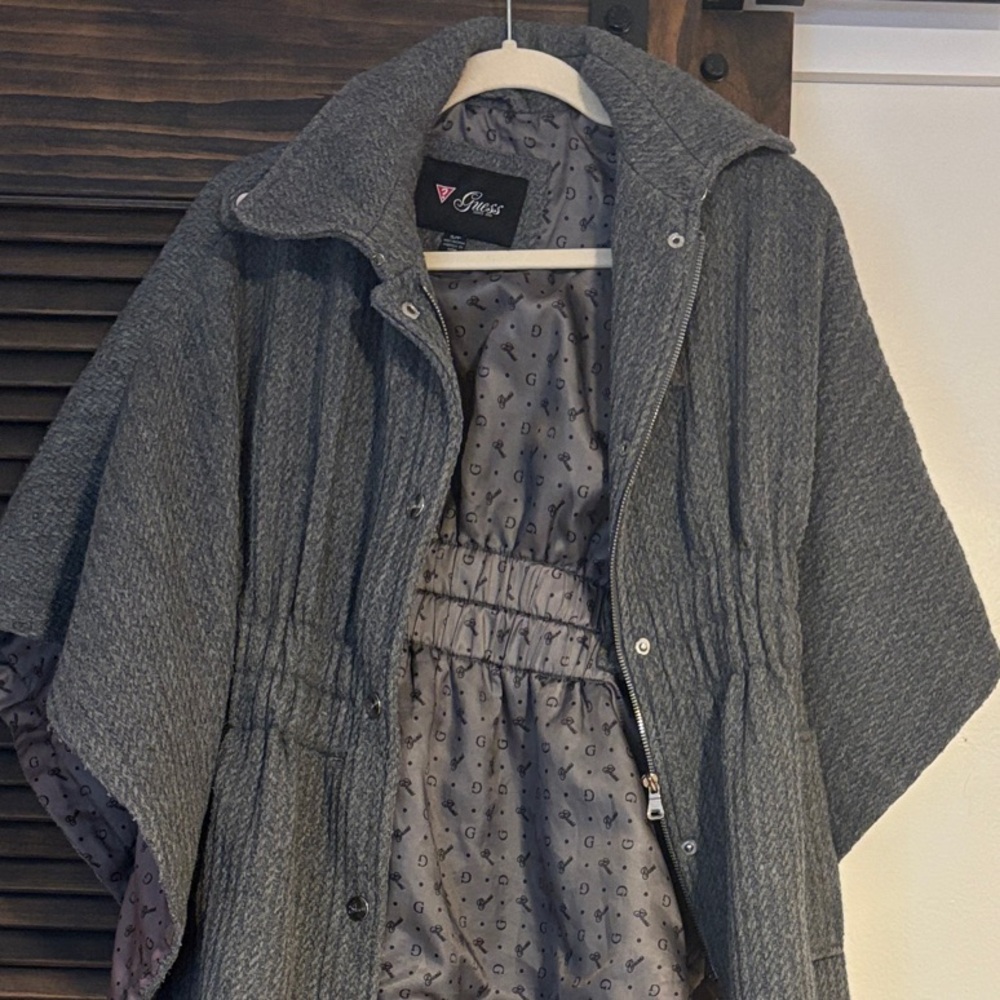 Guess Charcoal Cape Jacket
